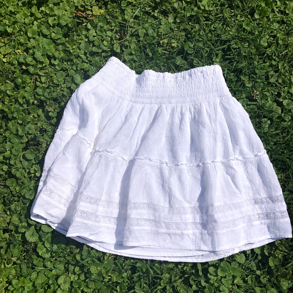 Hollister White Lace Mini Skirt